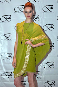 Green dress by Singapore based Iranian designer Bahareh Badiei