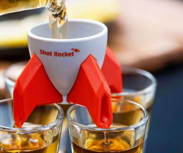 Blast Off to Inebriation: Pour Shots for 4 at Once!
