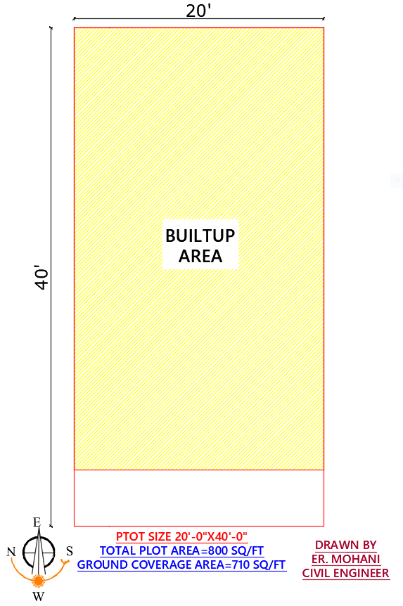 20 x 40 plot house plan