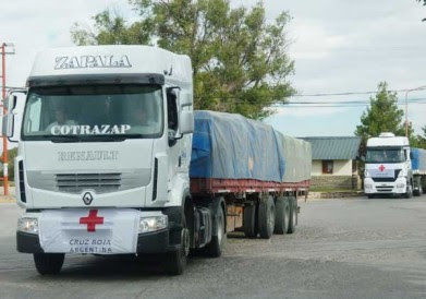 La ayuda neuquina, camino a Chile