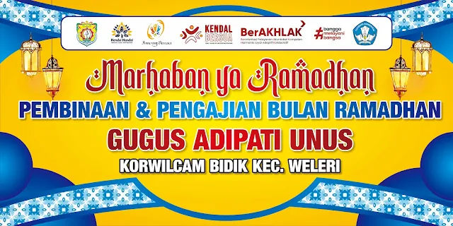 FREE CDR Desain Banner Spanduk MMT Pembinaan dan Pengajian Ramadhan CorelDRAW X7 Editable