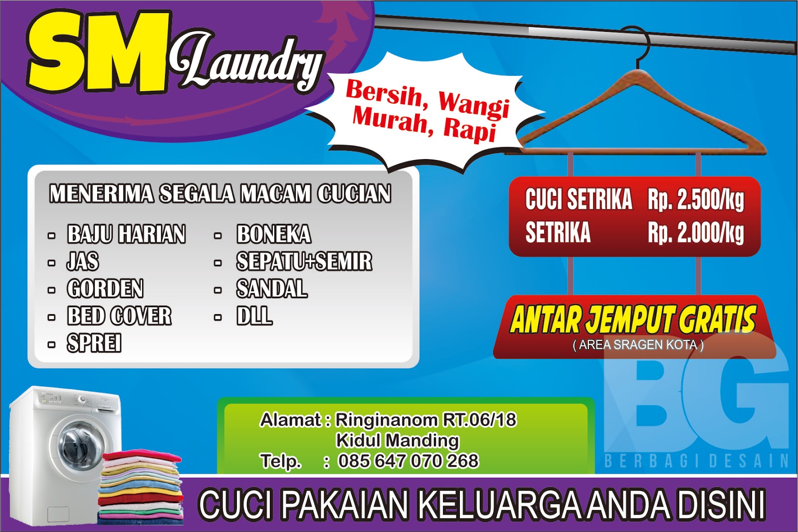 desain banner  sm laundry  Berbagi Desain