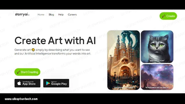 8. Starry AI منشئ صور AI تلقائي يحول النص إلى صورة