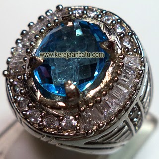 Batu Permata Natural Blue Topaz Kode P370