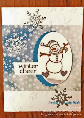 Craft with Beth Second Sunday Sketches #31 card sketch challenge with measurements card entry snowman winter Christmas card