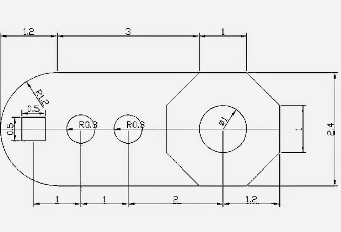 10 Contoh Gambar Latihan-latihan Dasar Autocad 2017 