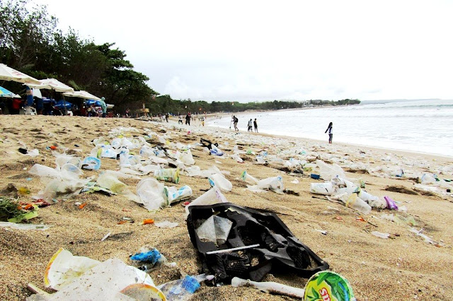 Pencemaran Lingkungan di pinggir pantai