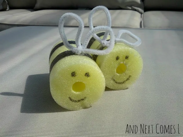 Pool noodle bees craft