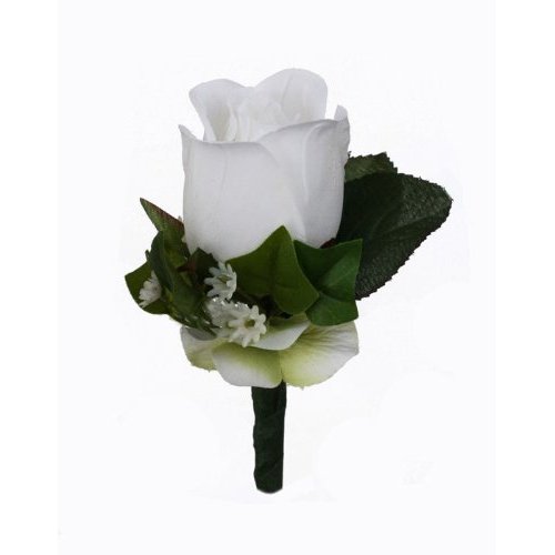 Ivory Silk Rose Boutonniere