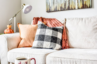 fall themed pillows and furniture