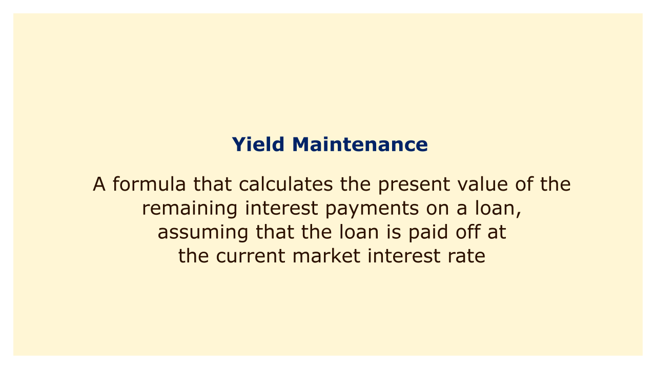 A formula that calculates the present value of the remaining interest payments on a loan, assuming that the loan is paid off at the current rate.