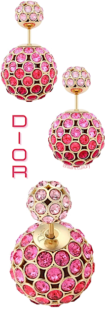 ♦Dior Mise en Dior Tribales earrings in gold with pink stones #dior #jewelry #earrings #brilliantluxury