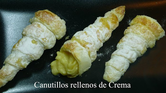 Canutillos rellenos de crema