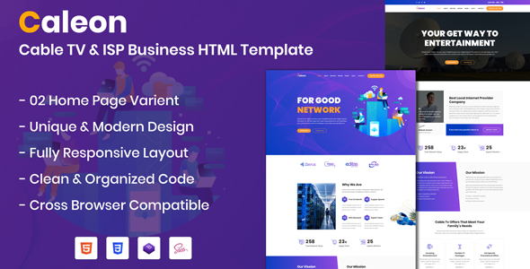 Cable TV & ISP Business Responsive Template 