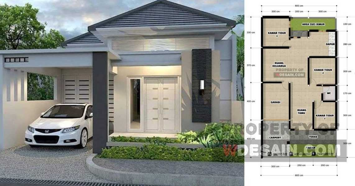 Desain Rumah 8x15 3 Kamar 1 lantai DESAIN RUMAH MINIMALIS