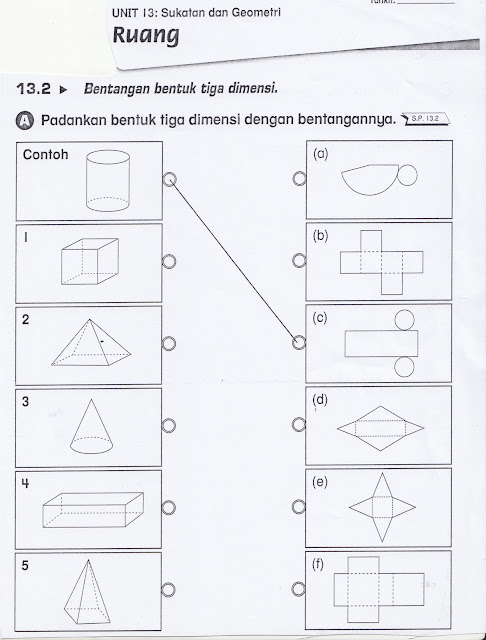 SUDUT MATEMATIK: Lembaran Kerja 9 ( Bentuk 3D )