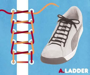 Mengikat tali sepatu gaya ladder  