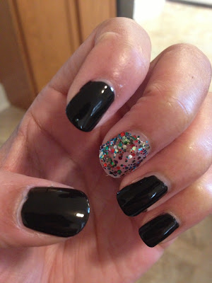 black and glitter manicure mani nails