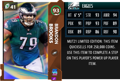 Madden 21:Brandon Brooks Latest Data