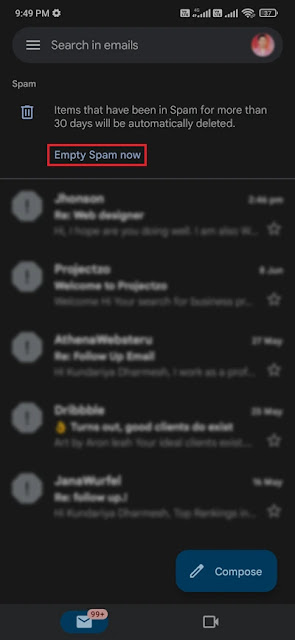 Empty Spam now in Gmail app
