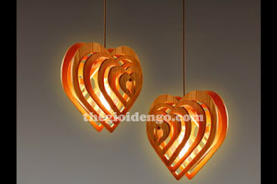 Thế Giới Đèn Gỗ - Đèn gỗ trang trí trái tim 2