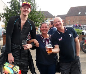Picture: Raising a glass to the success of Brigg Bike Night 2018 near the Yarborough Hunt pub - see Nigel Fisher's Brigg Blog
