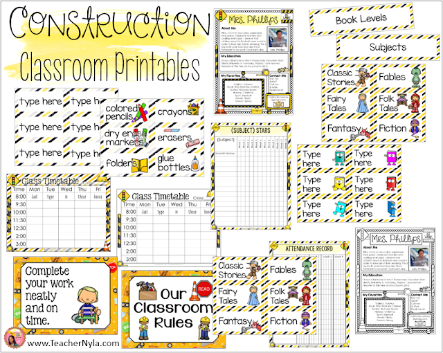 Nyla S Crafty Teaching Construction Theme Classroom Decor Ideas