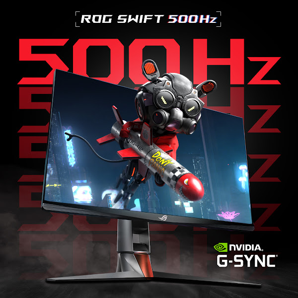 A ASUS Republic of Gamers anuncia o monitor Gaming ROG Swift 500Hz NVIDIA G-SYNC eSports com Reflex