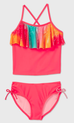 Girls Shiny Tankini