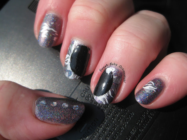 solar eclipse nail art with Femme Fatale Gravity Lapse