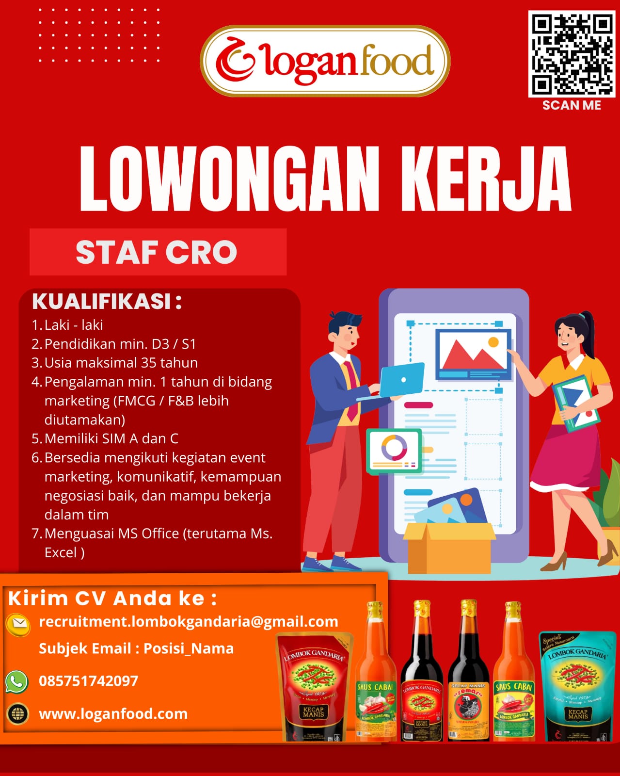 Loker Solo Raya Staff Laboratorium Mikrobiologi, Sales, dll di Logan Food