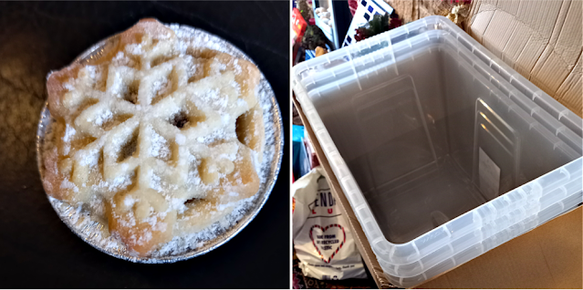 Mince pie and storage boxes