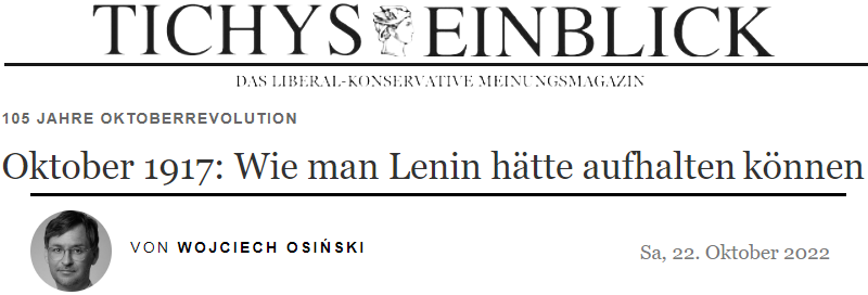 Oktober 1917: Wie man Lenin hätte aufhalten können