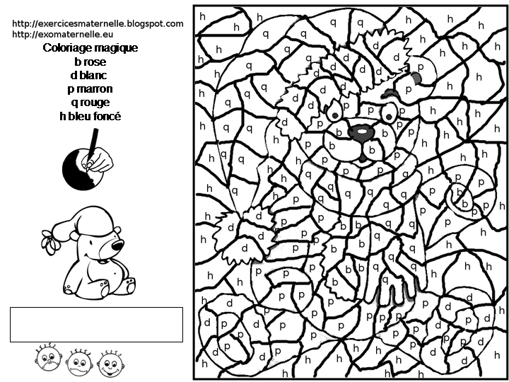 coloriage magique un ours de noel