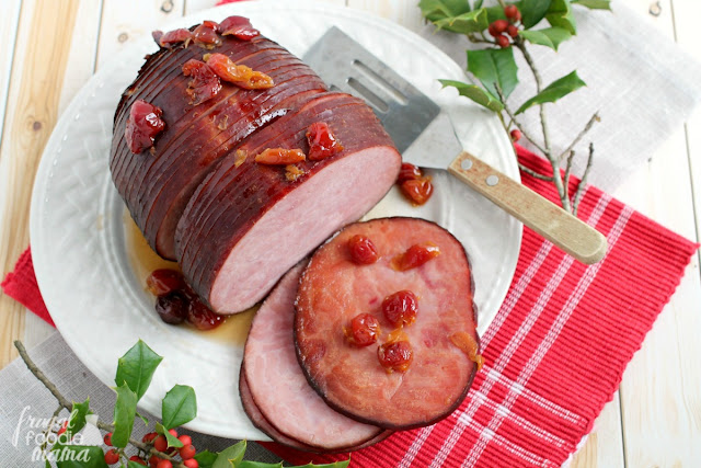 This easy to make Cherry Allspice Glazed Slow Cooker Ham is slow cooked all day in a simple & flavorful glaze.