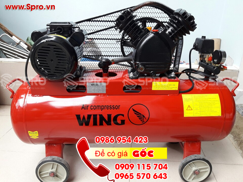 Máy bơm hơi, máy nén khí 1.5 HP dung tích 70L WING TM-V-0.12/8-7