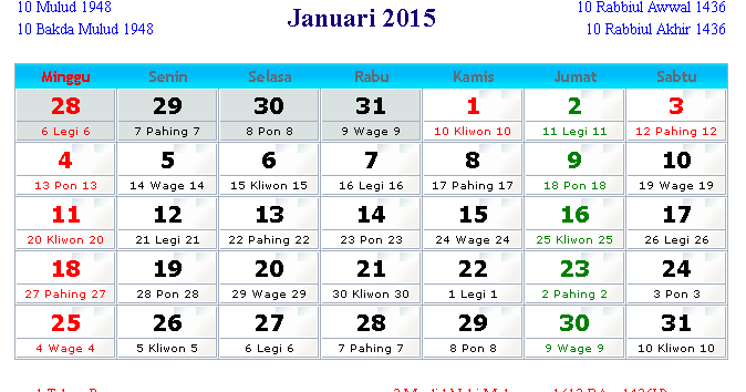  Kalender  Januari 2021 Indonesia dan Hari Peringatan 
