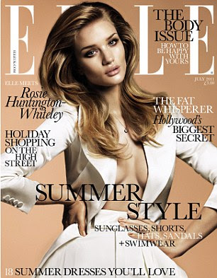 Rosie Huntington Whiteley on the cover of this month's UK ELLE magazine