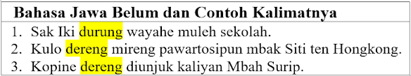 Bahasa Jawa Belum dan Contoh Kalimatnya