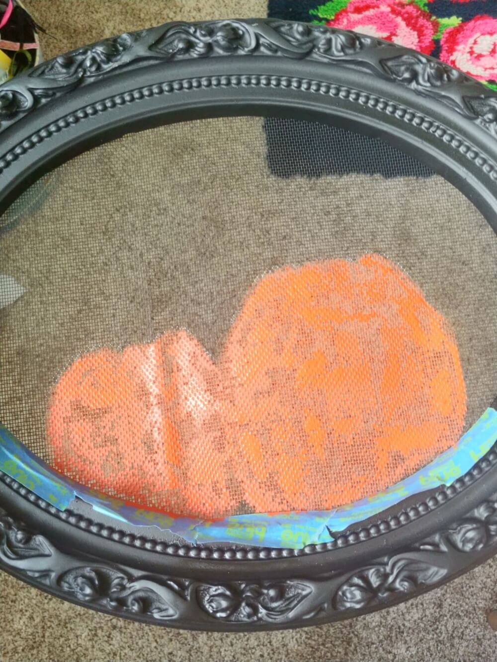 Pumpkin Screen Painting - 7 Days of Thrift Shop Flips