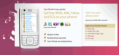 MSN sul cellulare con Heysan!