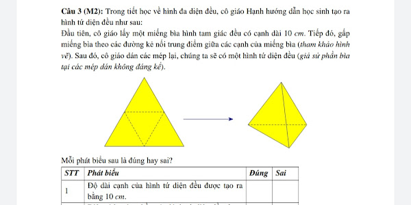 ĐỀ THI MINH HOẠ ĐÁNH GIÁ TƯ DUY LĨNH VỰC TƯ DUY MÔN TOÁN ĐHBKHN 2023