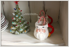 Vintage Santa Mugs-French Farmhouse Vintage Christmas Dining Room- From My Front Porch To Yours
