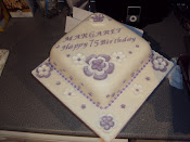 75th Lilac Flower Birthday Cake