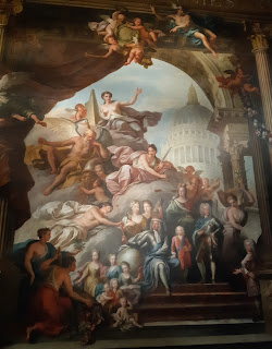 fotografia del mural painted hall Jorge I