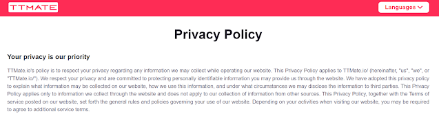 ttmate privacy policy