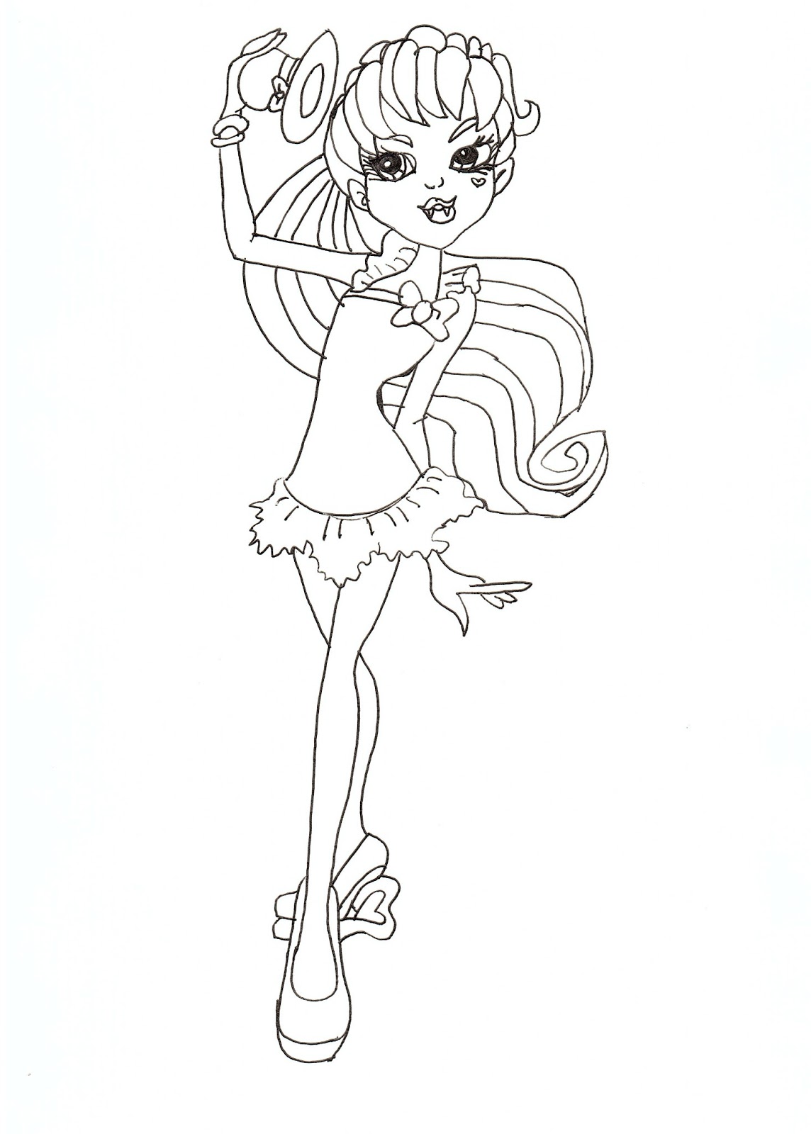 Download Free Printable Monster High Coloring Pages: Draculaura Free Coloring Sheet