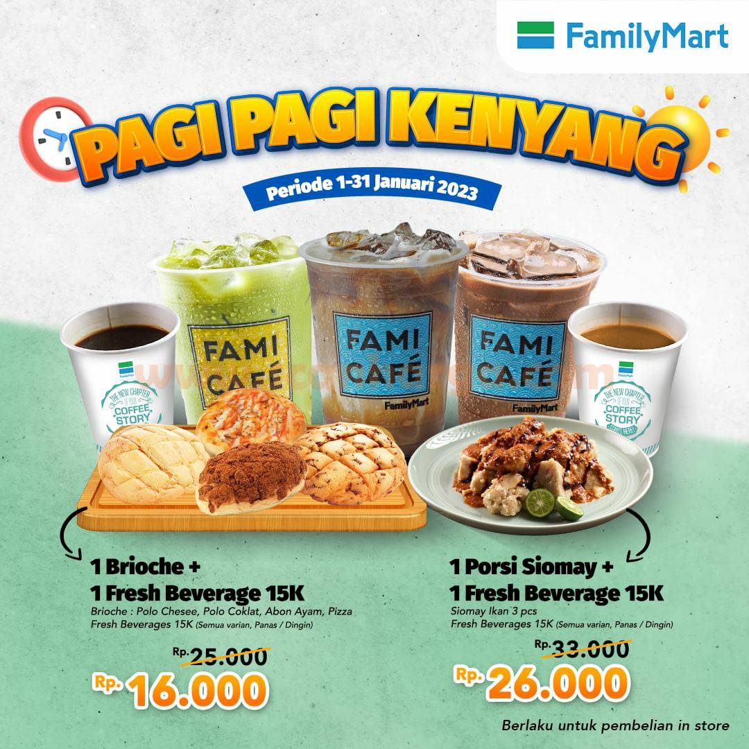 Promo Familymart Menu Sarapan + Fresh Beverages mulai 16RB