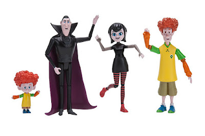 HOTEL TRANSYLVANIA 3 Pack 4 Figuras - Muñecos : Mavis - Drac - Johnny - Dennis  Producto Oficial Película 2018 | Bizak 62618020 | A partir de 5 años  COMPRAR ESTE JUGUETE