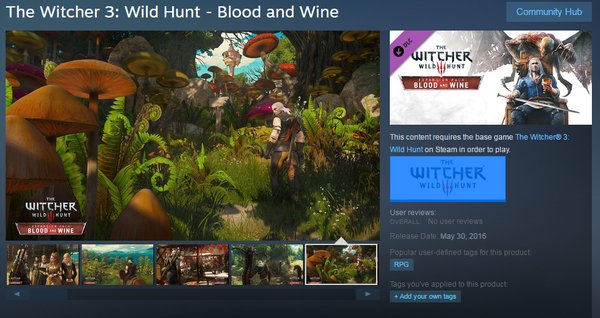 STEAM VAZA POSSÍVEL DATA DE LANÇAMENTO DE BLOOD AND WINE, EXPANSÃO DE THE WITCHER 3